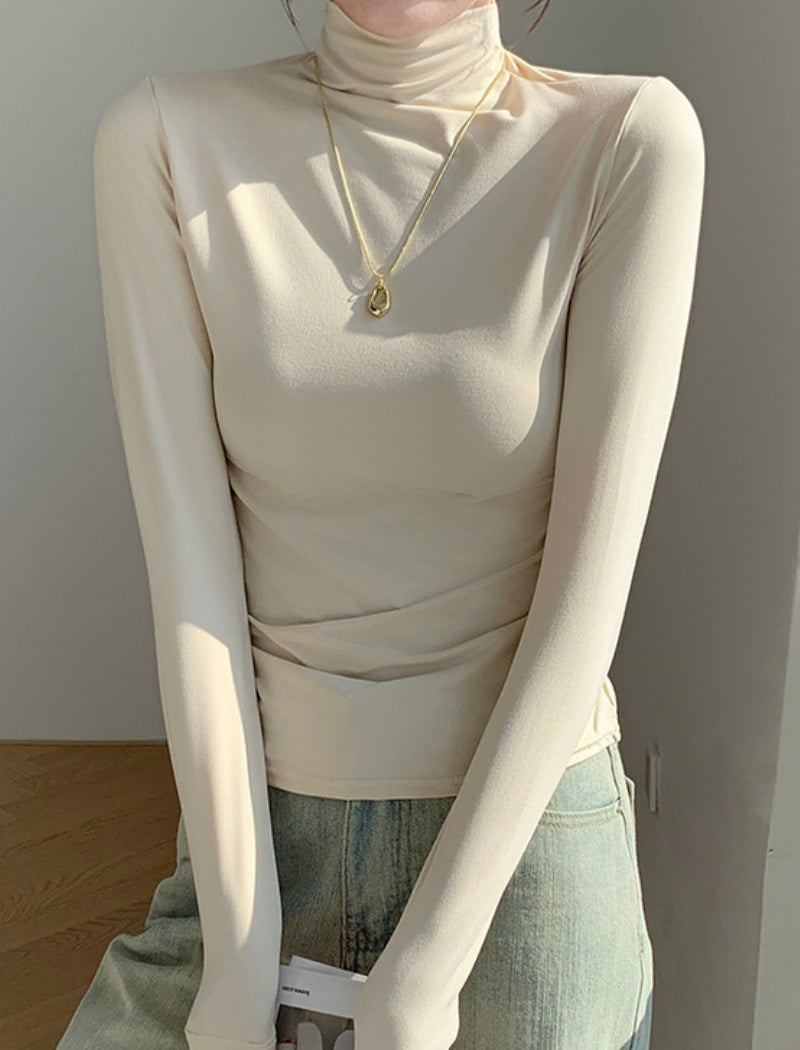 Slim-Fit Turtleneck Long-Sleeve Top