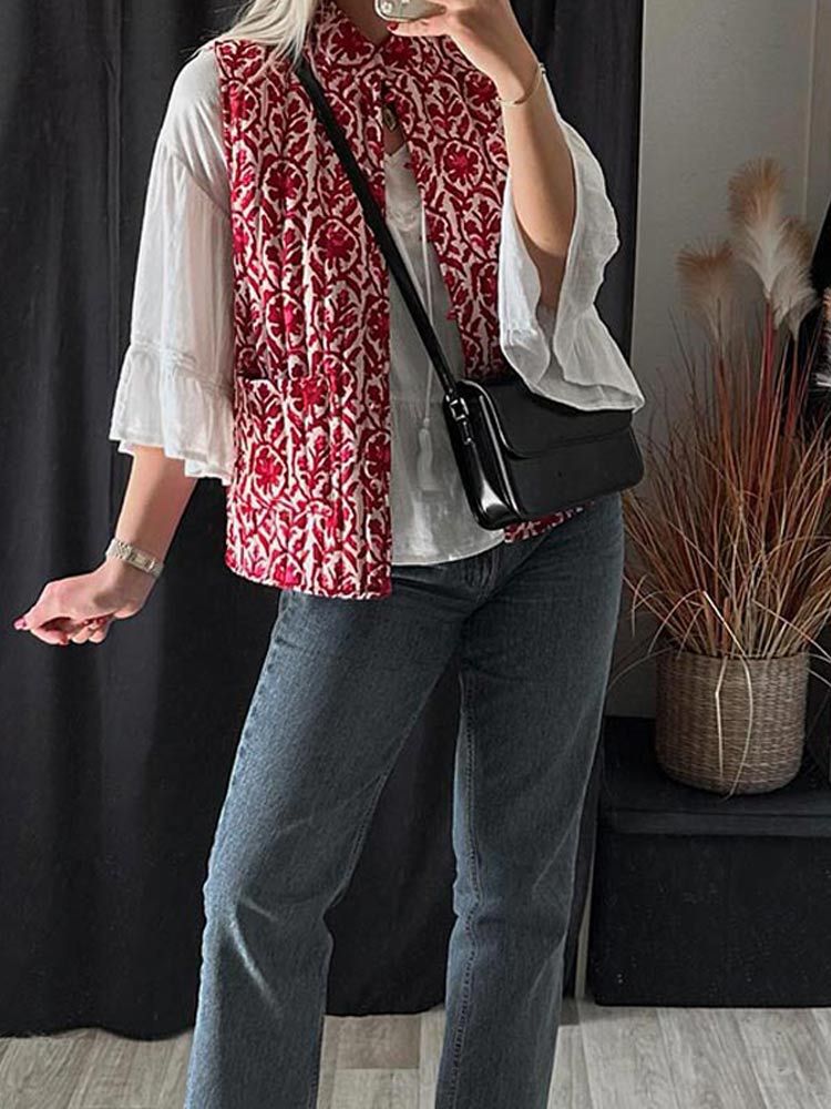 Floral Sleeveless Vest