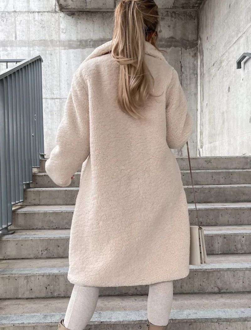Button-Up Oversized Teddy Coat