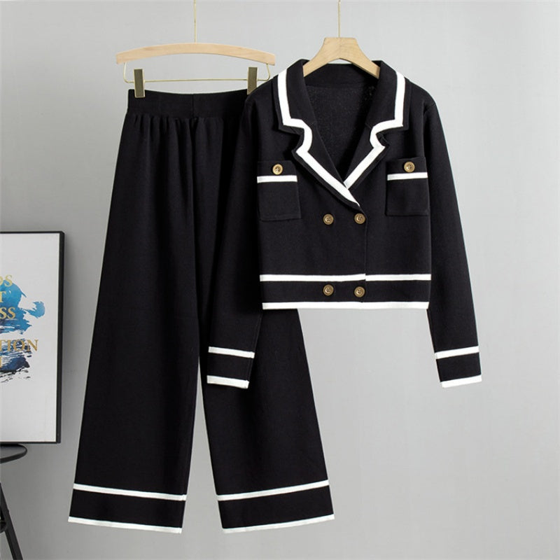Knit Wide-leg Pants Set