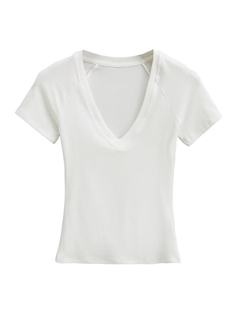 V-Neck Short-Sleeve Fitted Tee