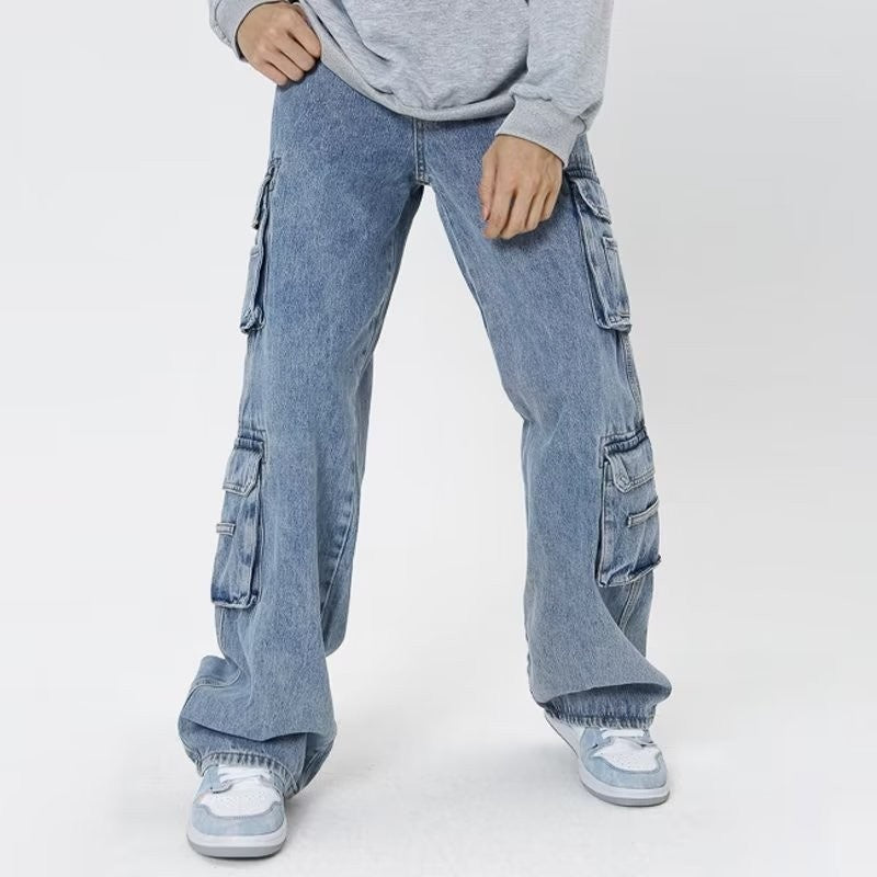 Wide-Leg Cargo Jeans