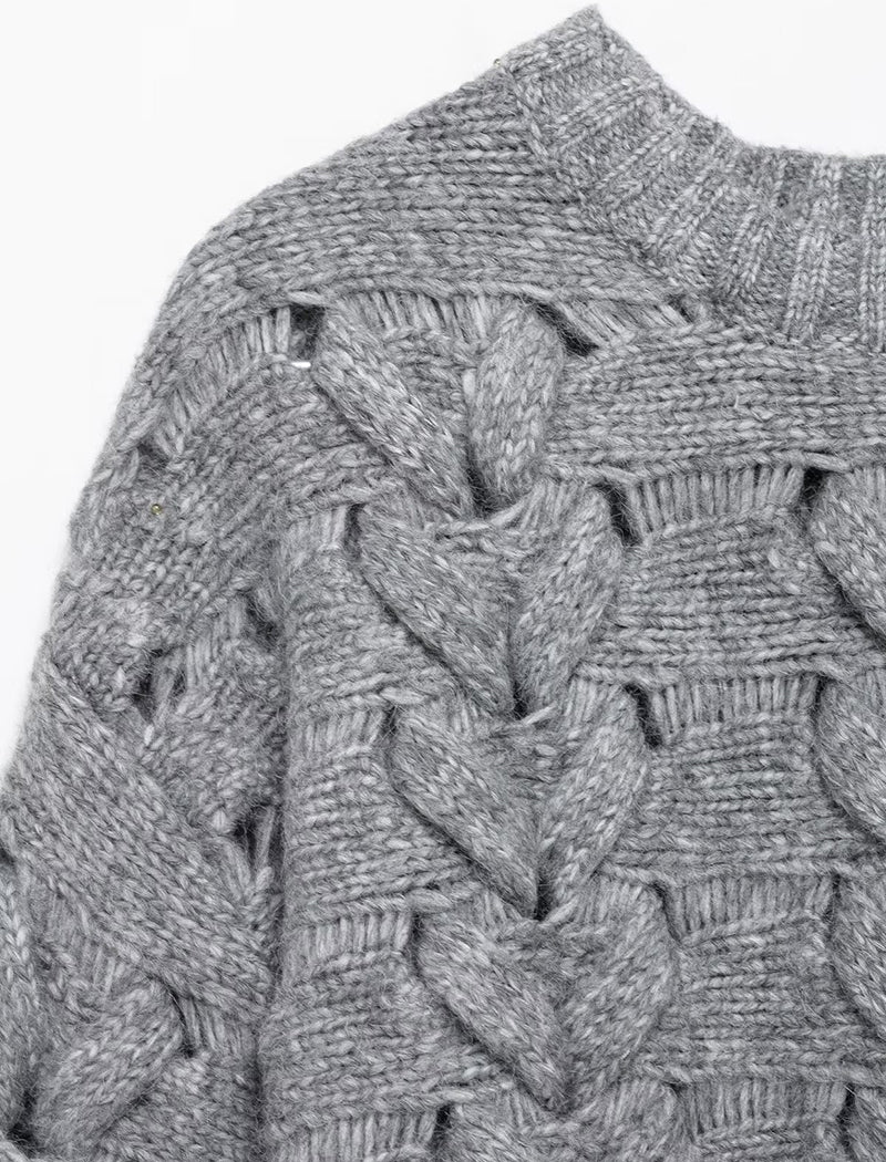 Knit Crewneck Long Sleeve Sweater