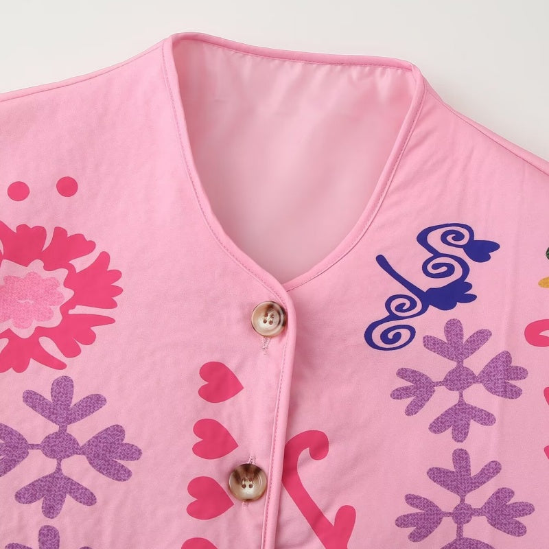 Floral Print Button-Up Jacket