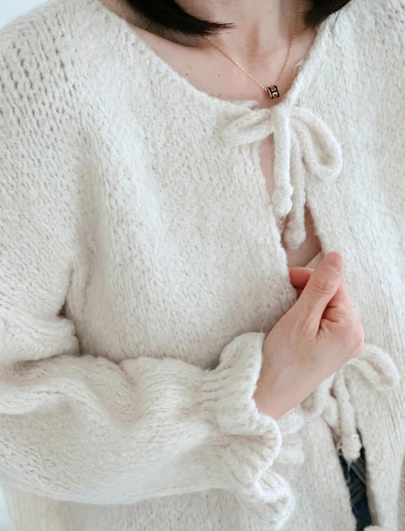 Tie-Front Knit Cardigan