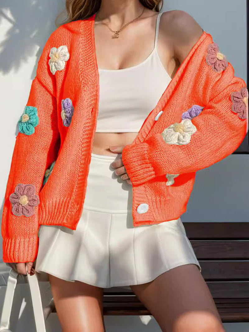 Floral Cardigan Sweater