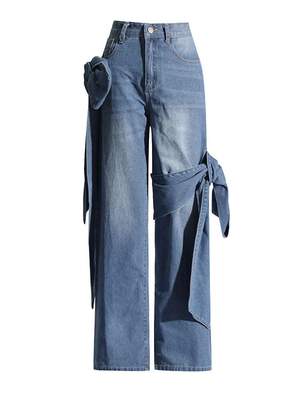 Bow Wide-Leg Jeans