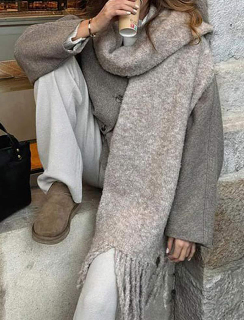 Oversized Button-Up Wool Coat