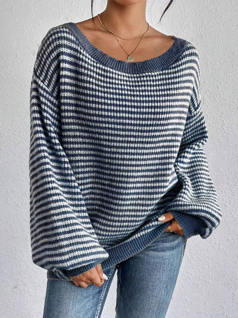 Striped Off-Shoulder Sweater