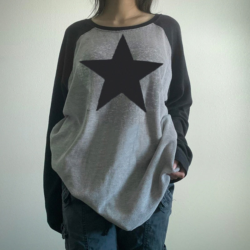Star Print Long Sleeve Top