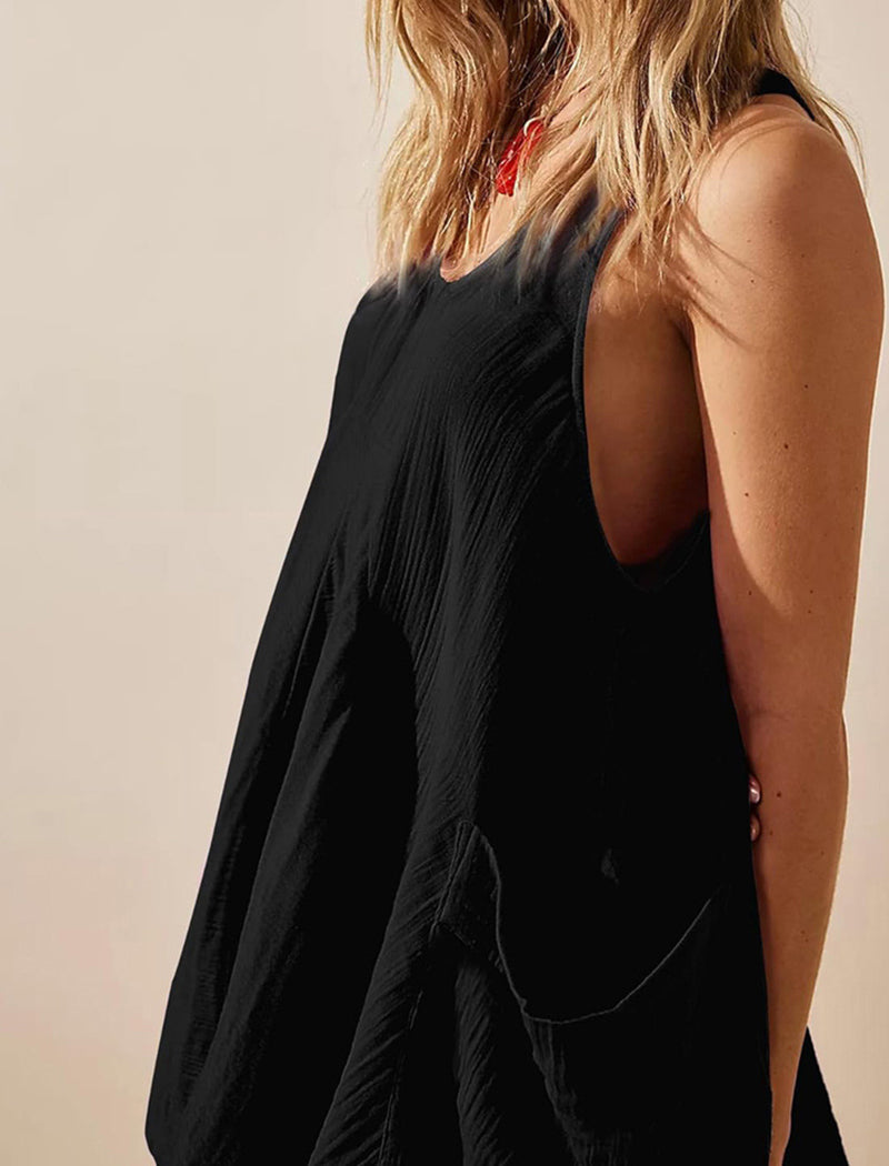 Solid Pocket Mini Dress