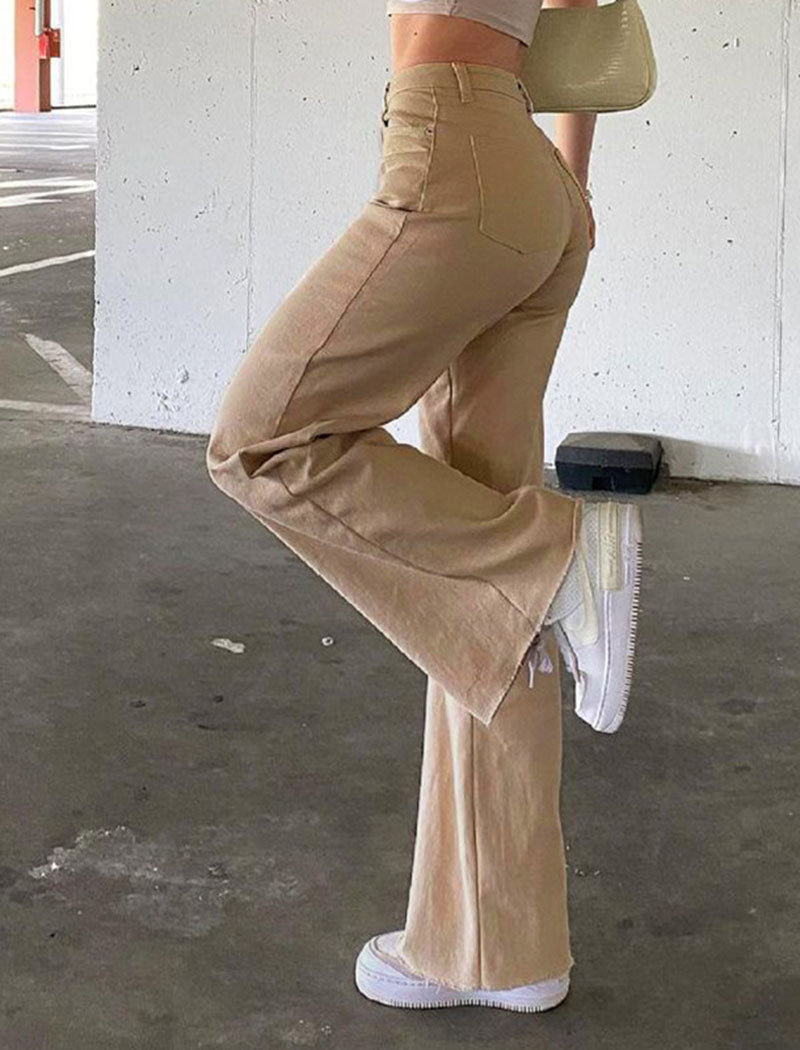 High-Waisted Straight-Leg Pants