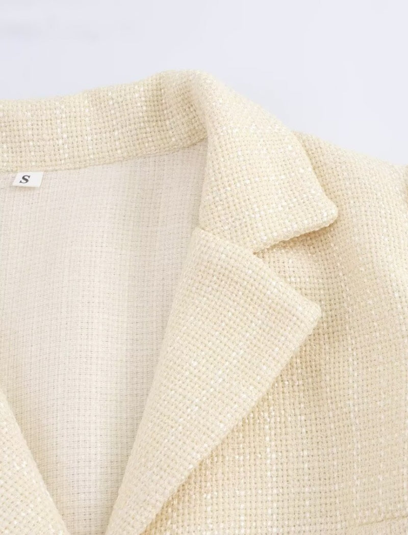 Pleated Hem Blazer Dress