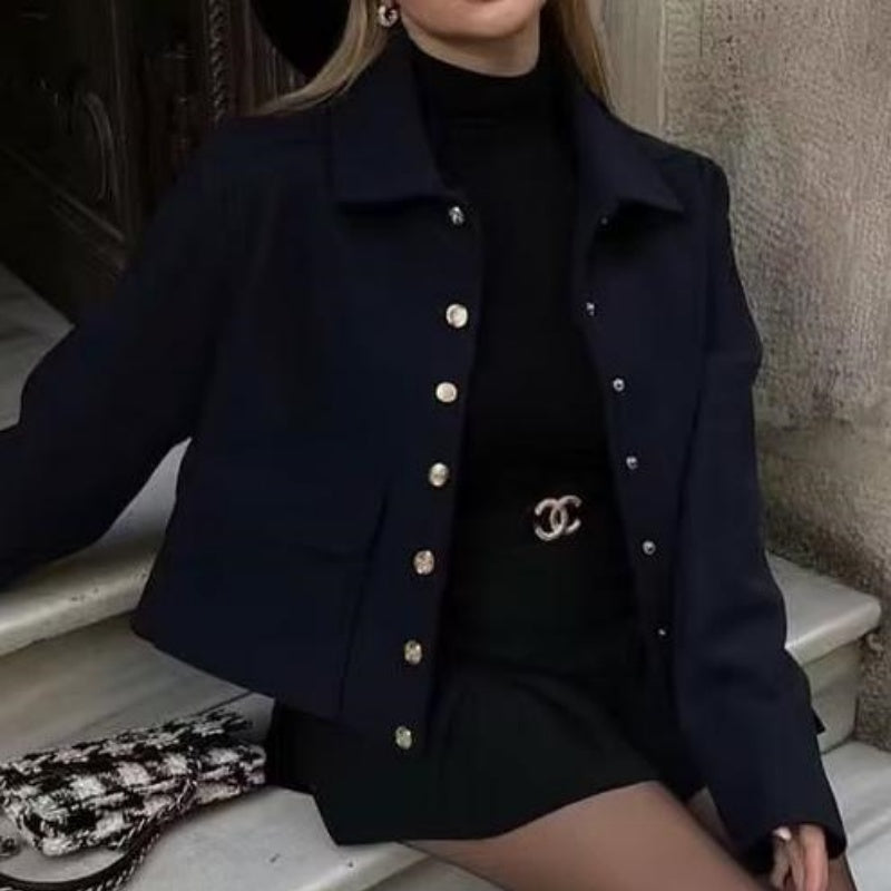 Collared Coat with Large Pockets