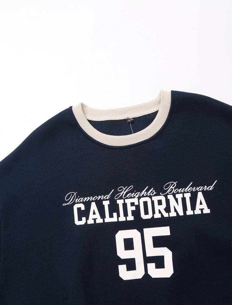 Letter Print Crewneck Pullover