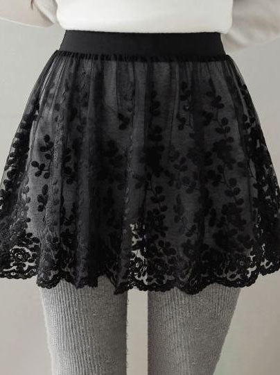 Floral Sheer Mini Skirt