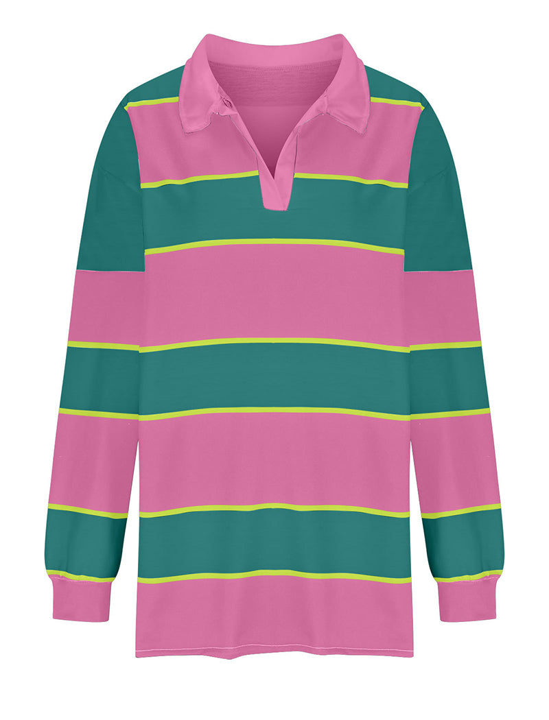 Striped Oversized Polo Top