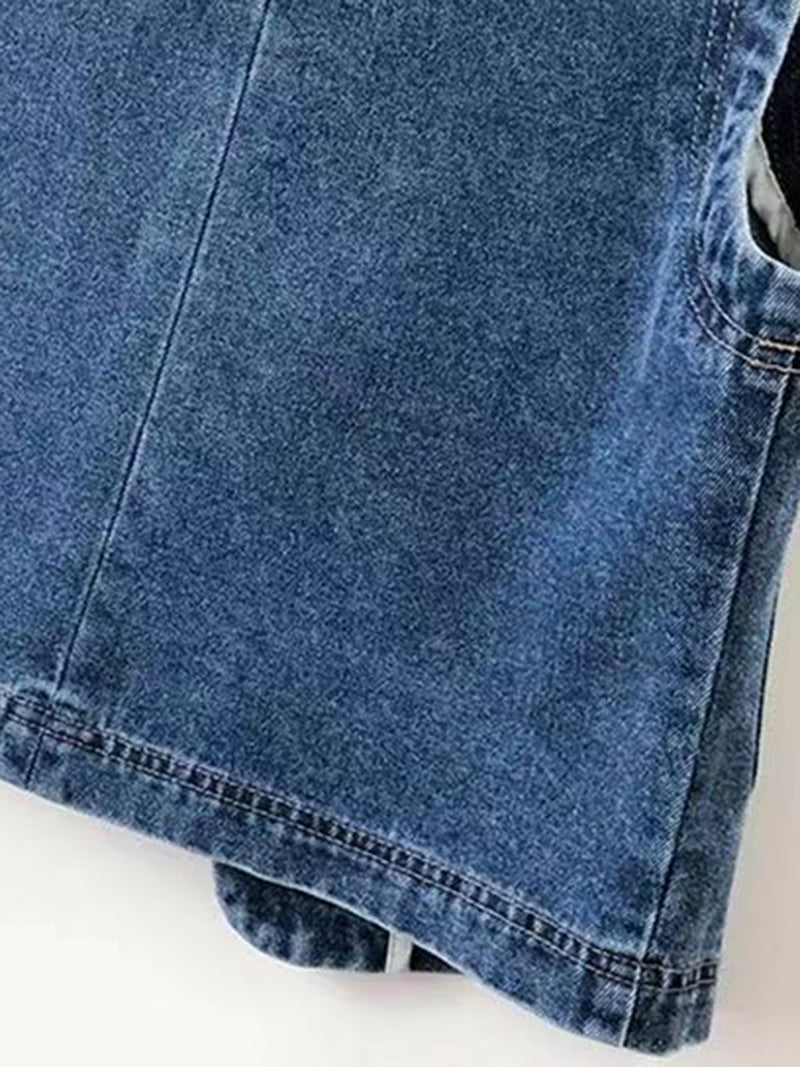 Button-Up Denim Vest