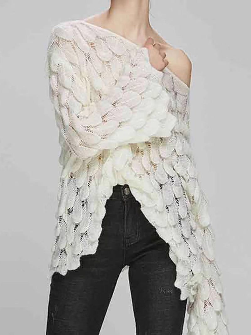 Solid One-Shoulder Sweater