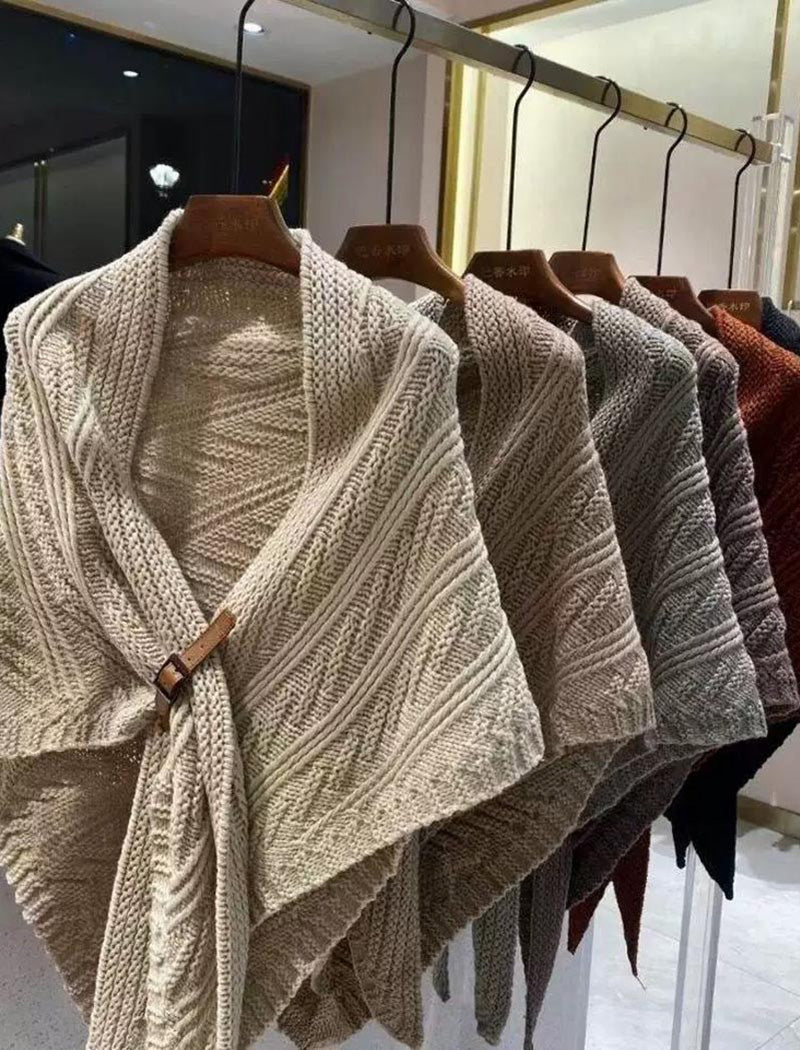 Cable Knit Wrap Shawl