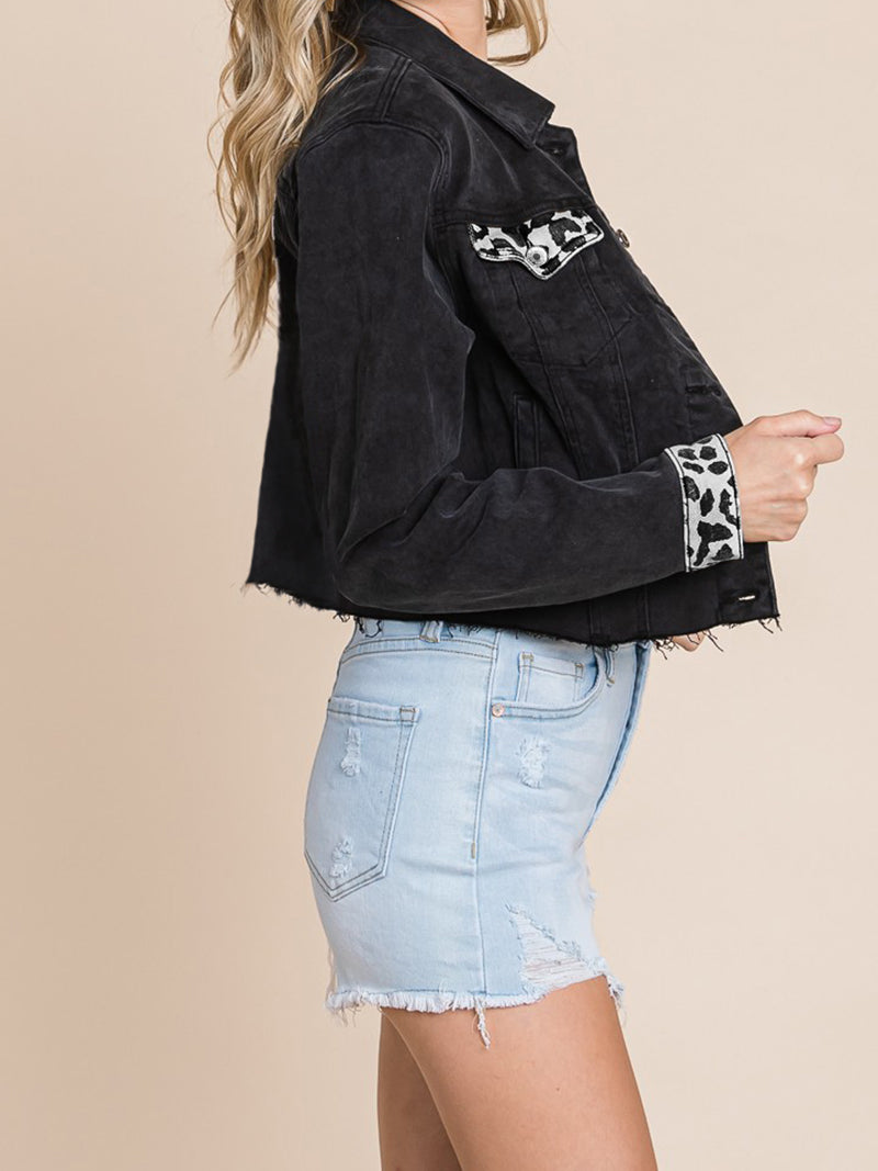 Camo Print Denim Jacket