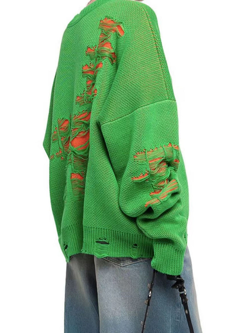 Distressed Oversized Sweater