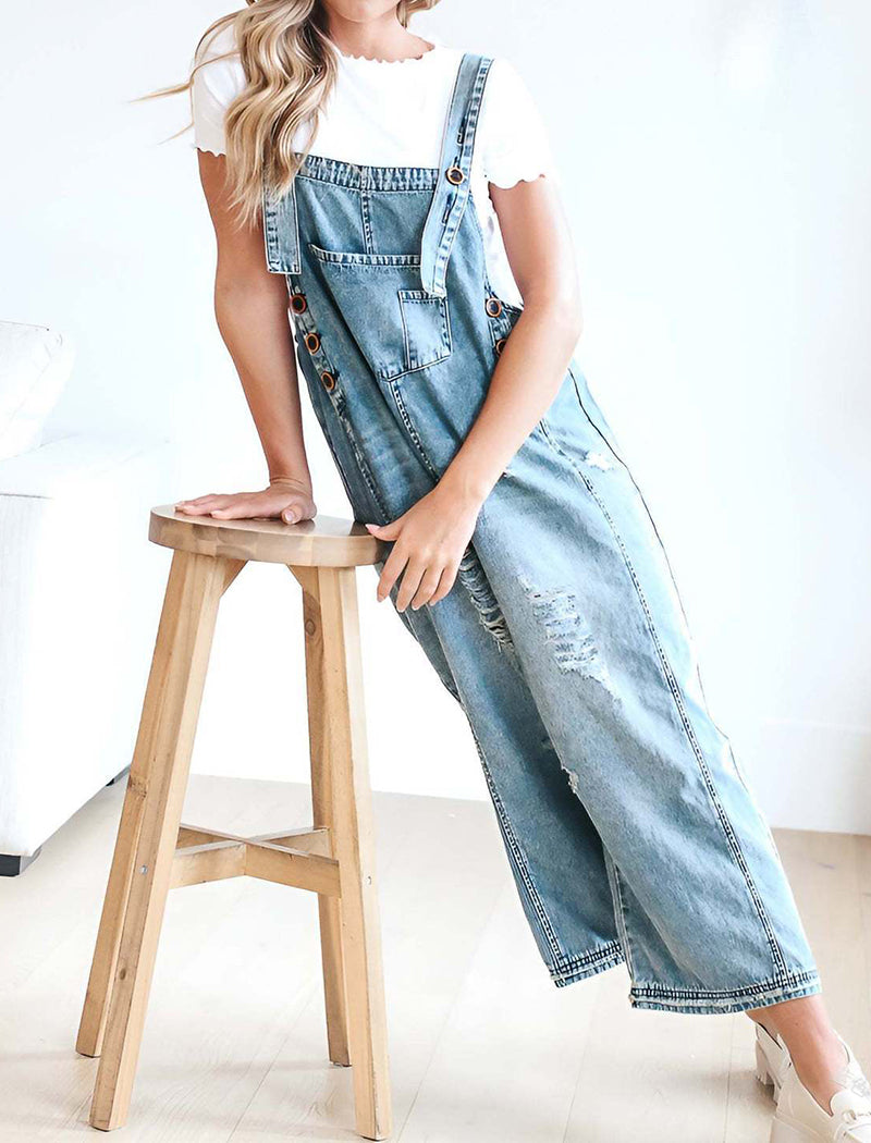 Relaxed Fit Denim Overalls
