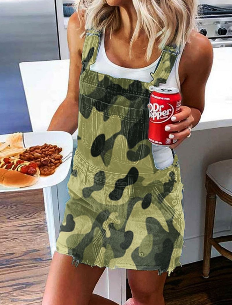 Denim Overall Mini Skirt