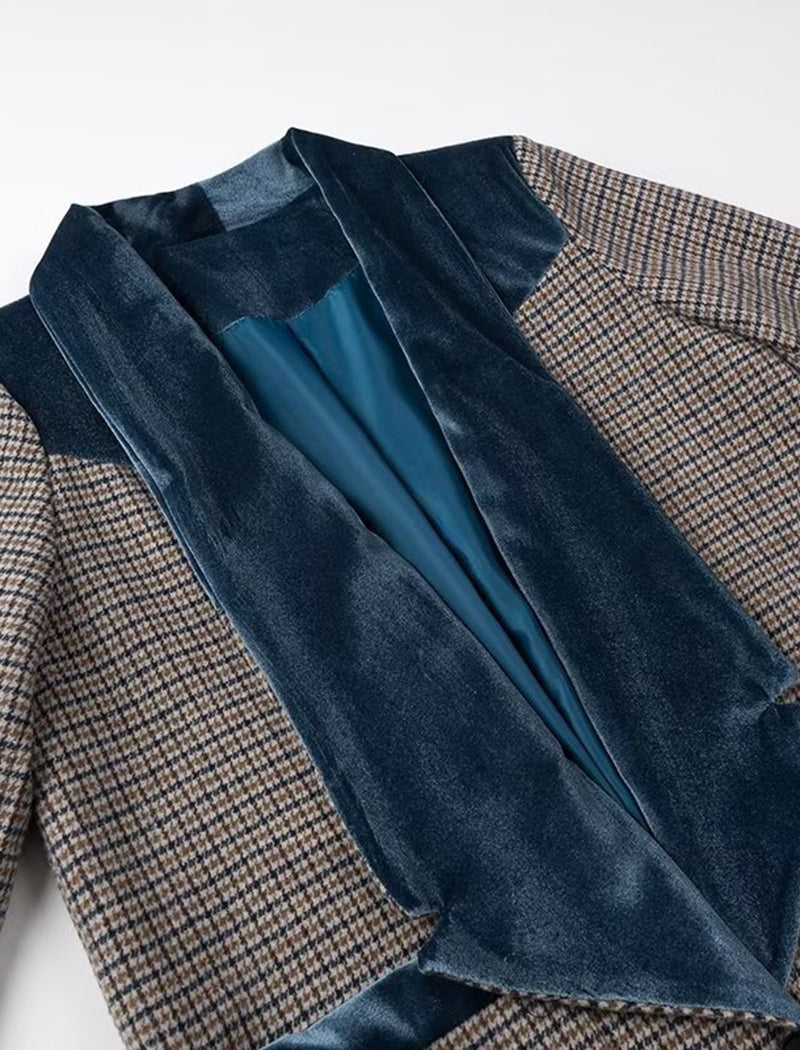 Collared Casual Plaid Coat