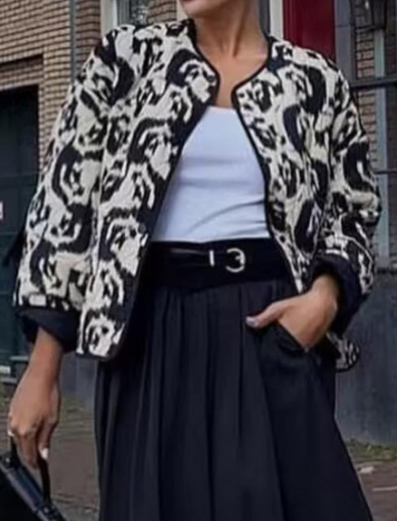 Quilted Graphic Jacket