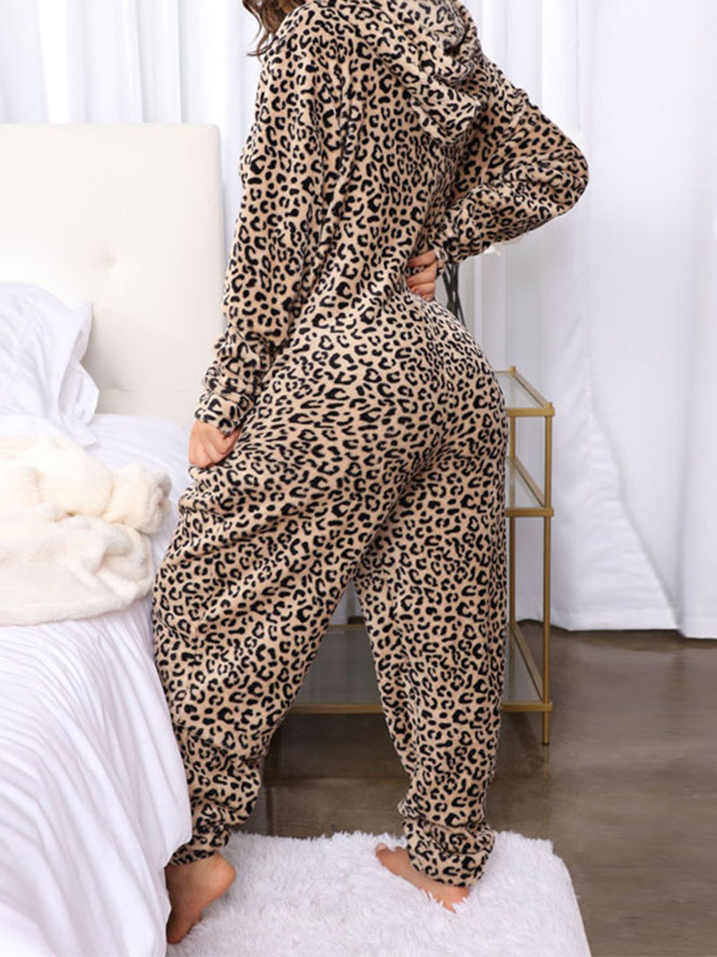 Zip-Up Graphic Pajamas Jumpsuit