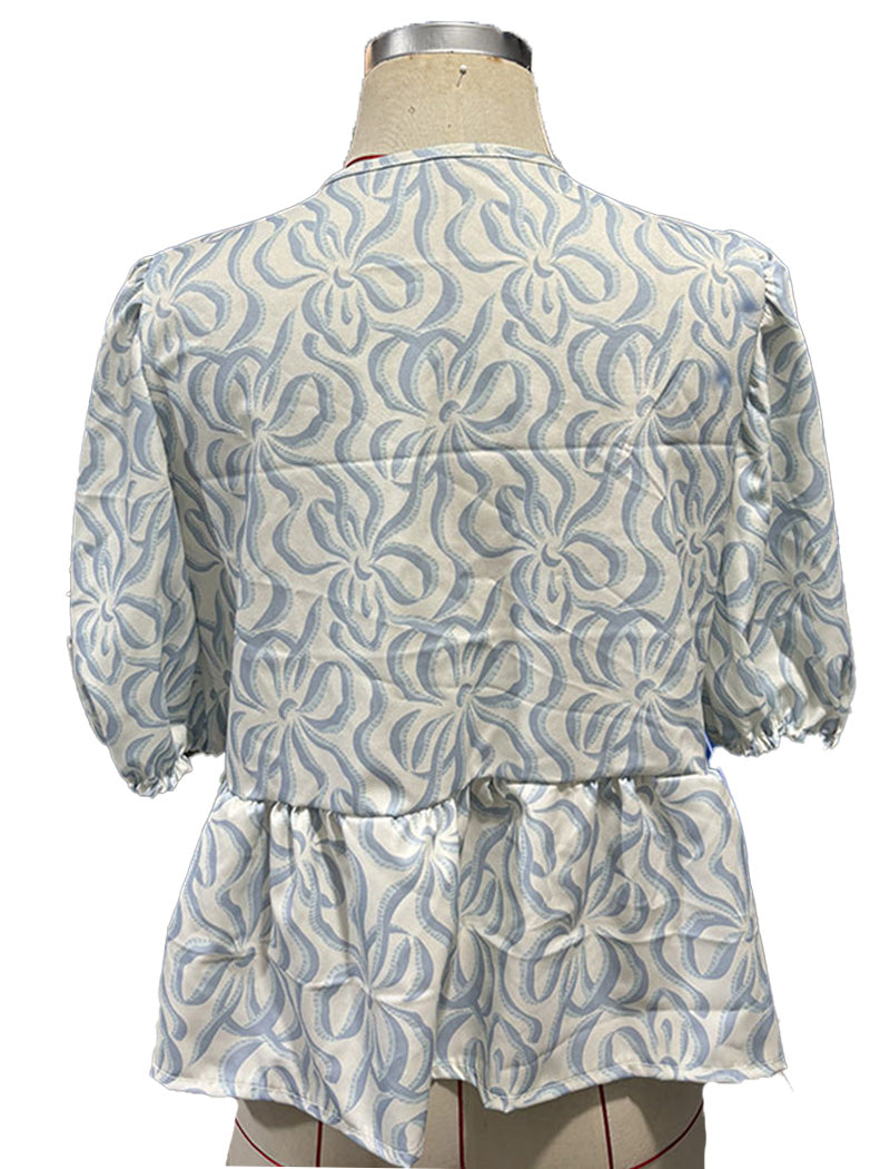 Bow Tie Peplum Blouse