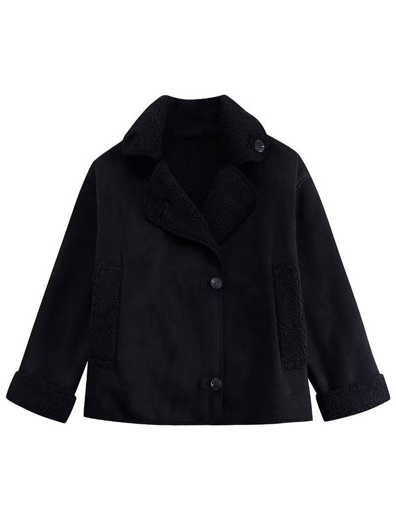 Loose Faux Fur Lined Jacket