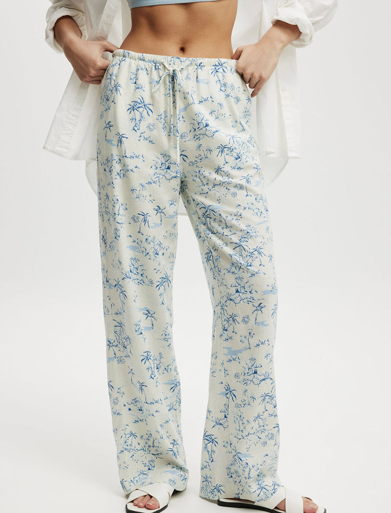 High-Waisted Graphic Wide-Leg Pants