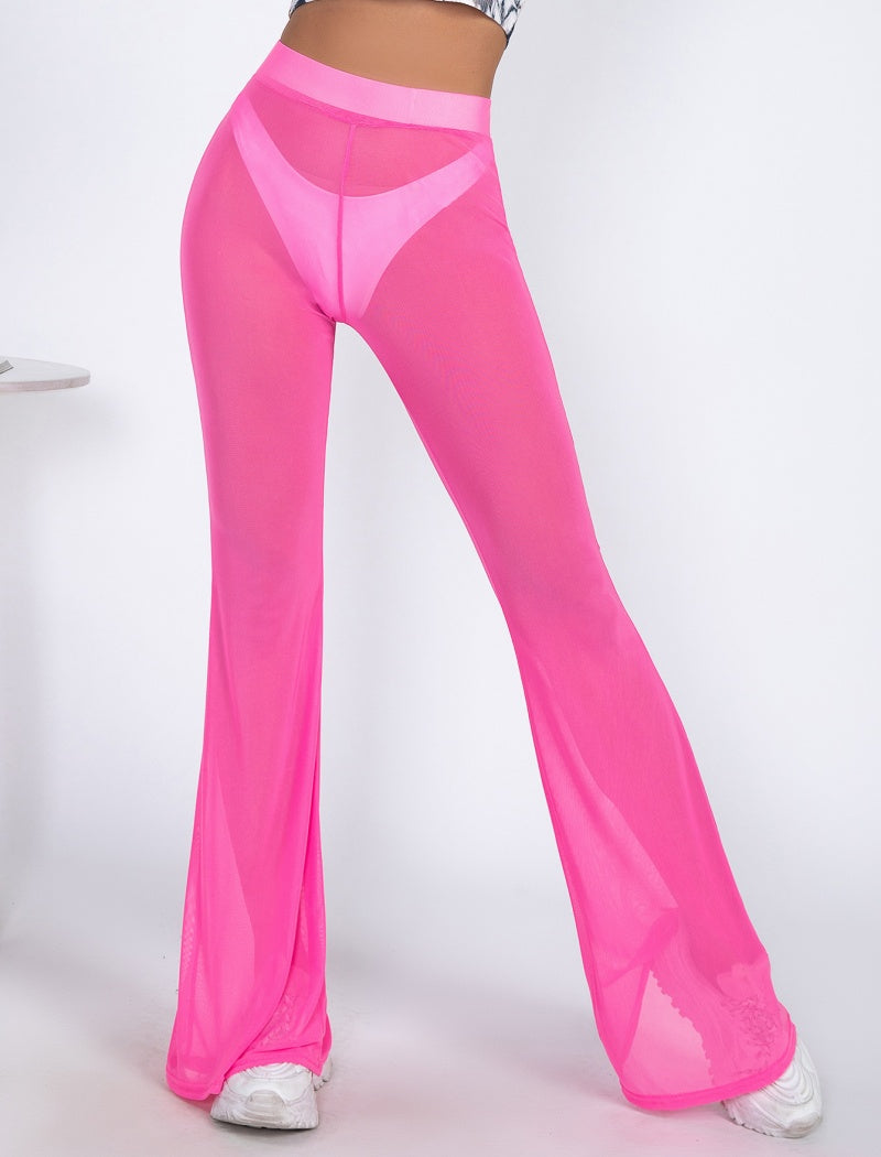 Sheer High-Waisted Mesh Pants