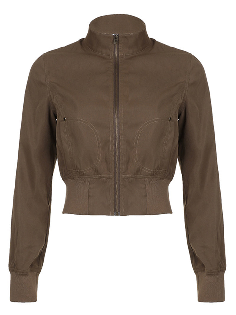 Cropped Zip-Up Jacket