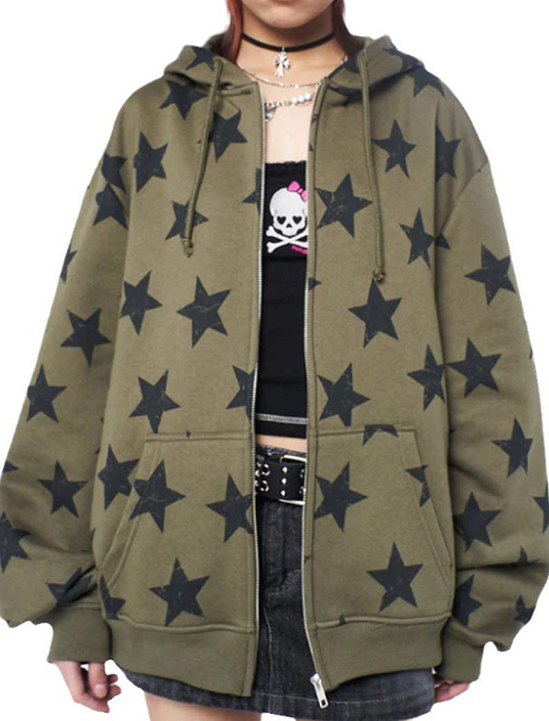 Star Print Oversized Hoodie