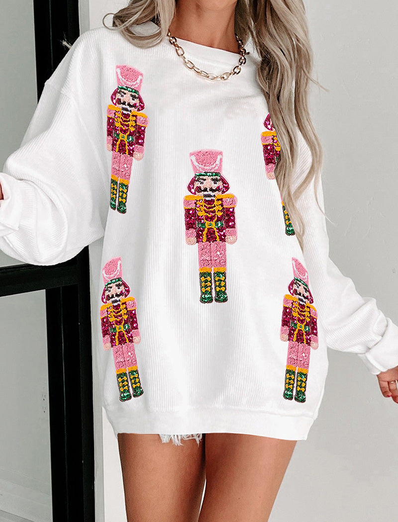 Sequin Nutcracker Graphic Top