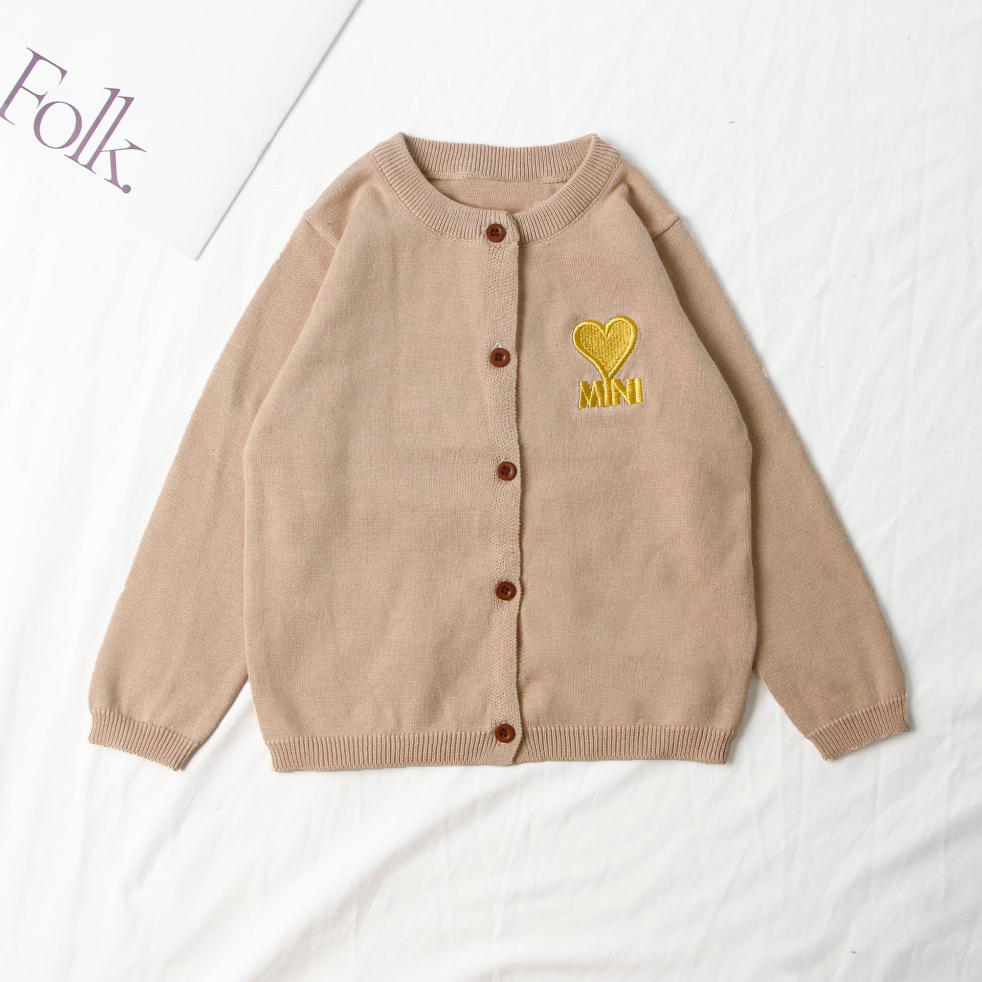 Heart Graphic Button-Up Cardigan (Kids)