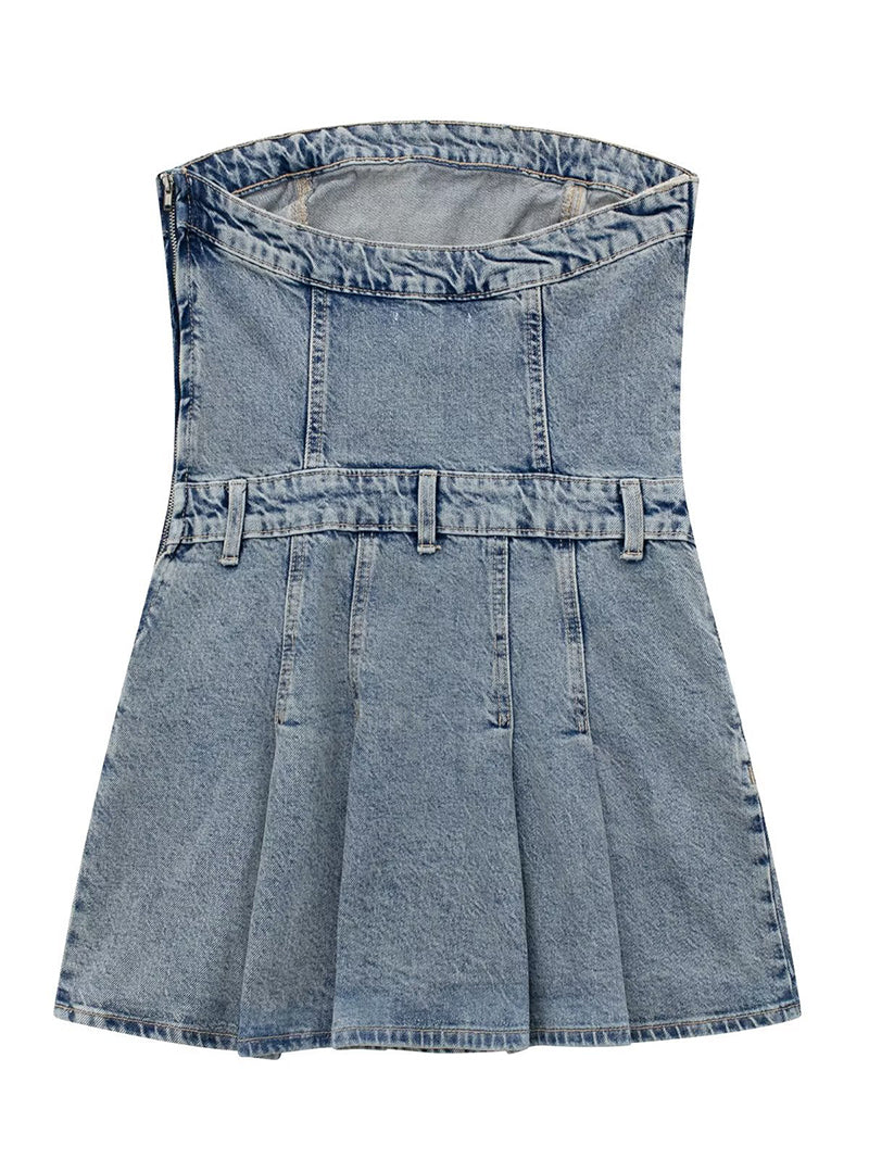 Strapless Denim Mini Dress