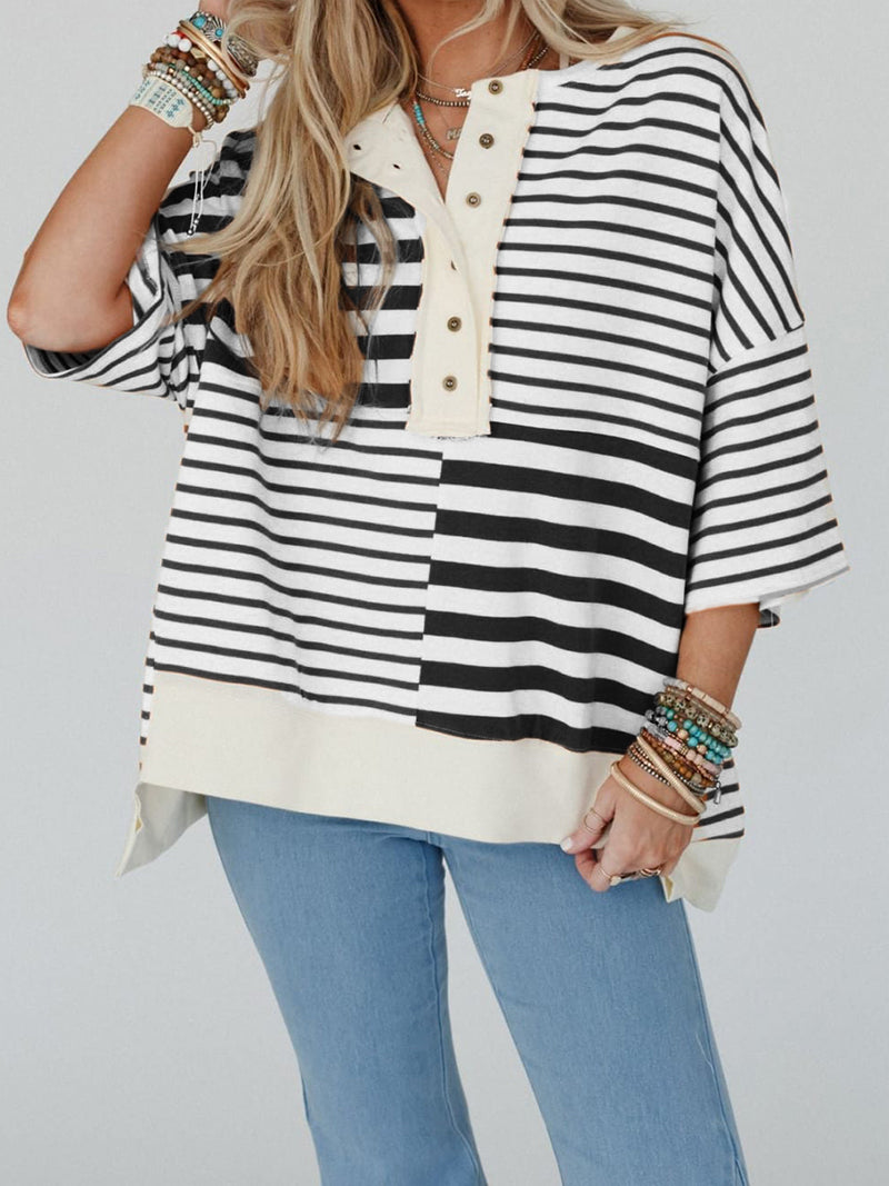 Striped Button-Up Top