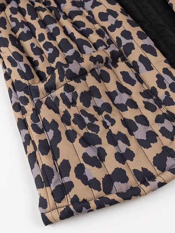 Sleeveless Leopard Quilted Vest