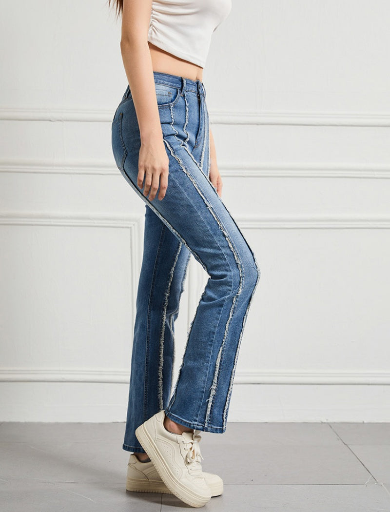 Striped Denim Pants