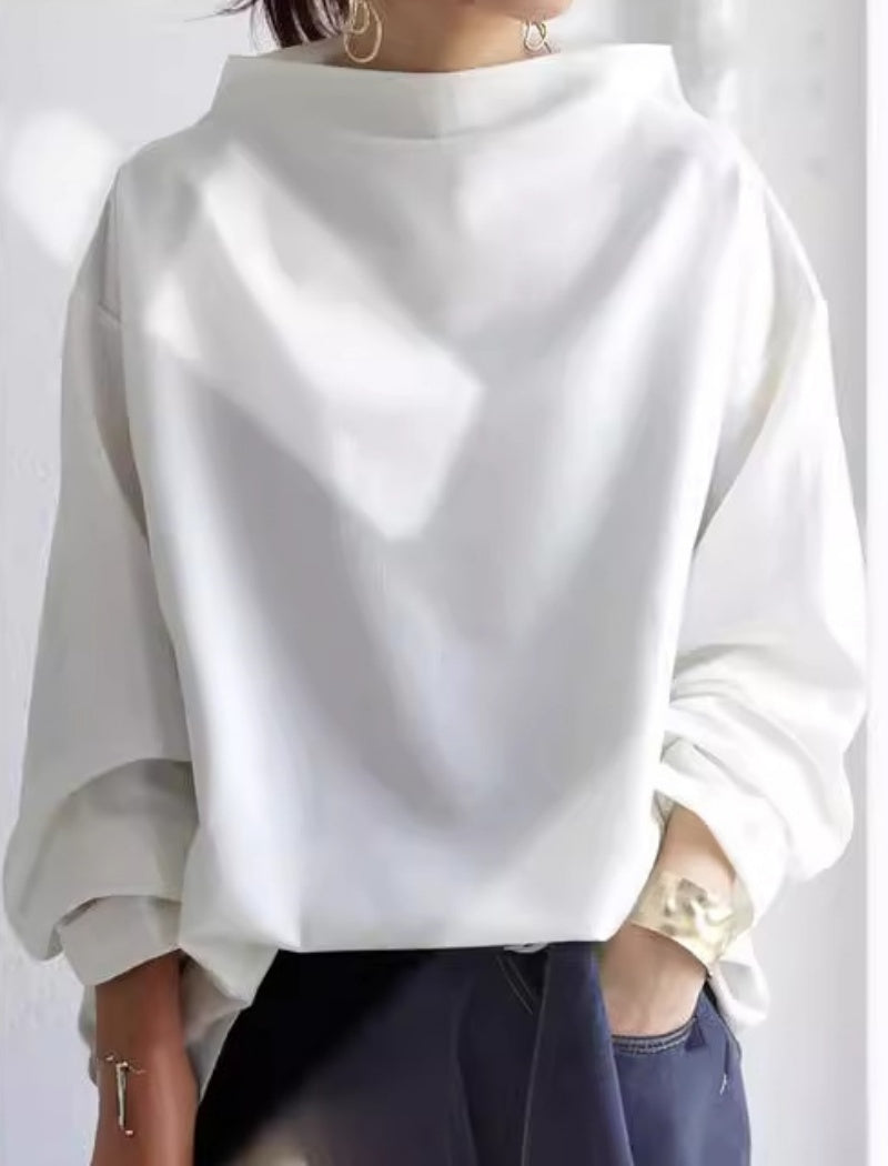 Relaxed Fit Mock Neck Top