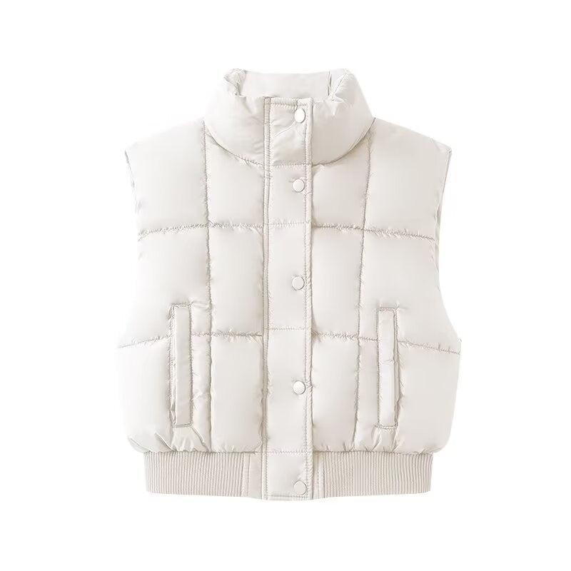 Stand Collar Button-Up Vest