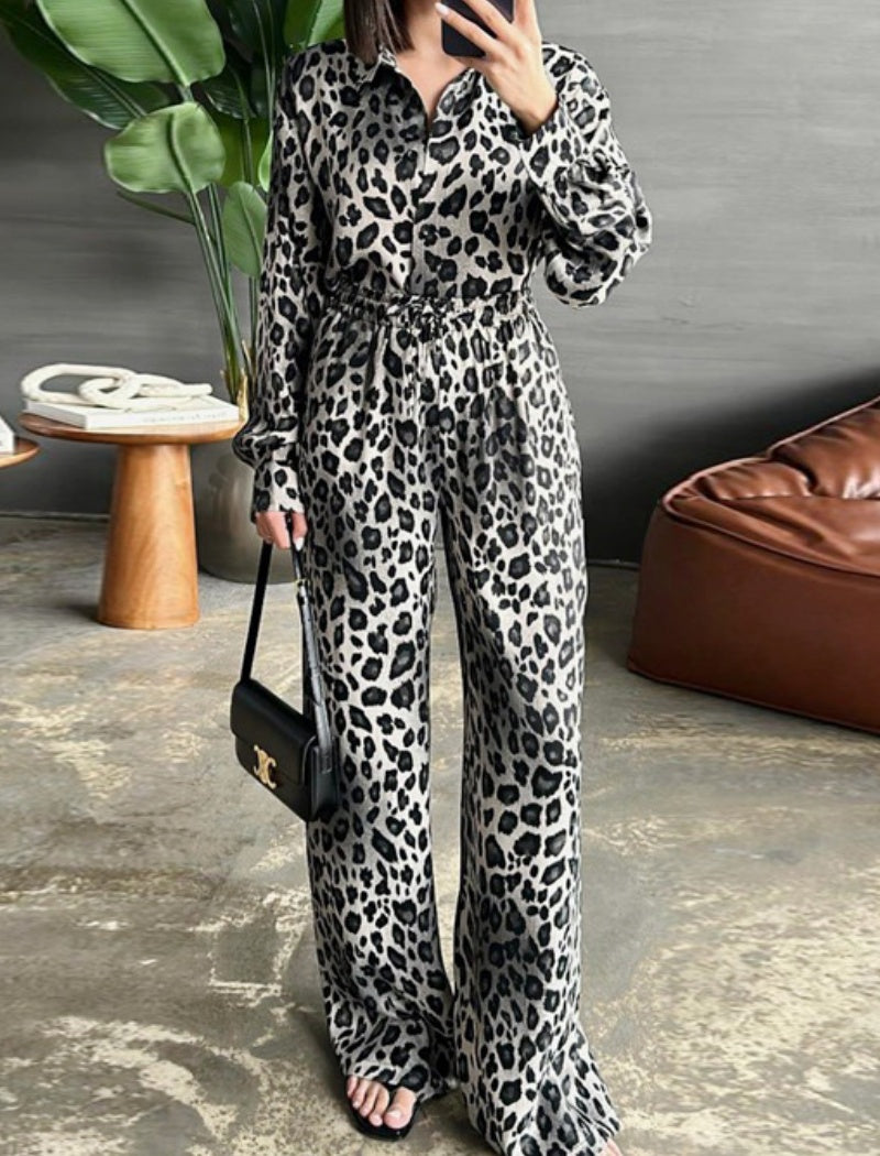 Leopard Print Loose-Fit Lounge Set