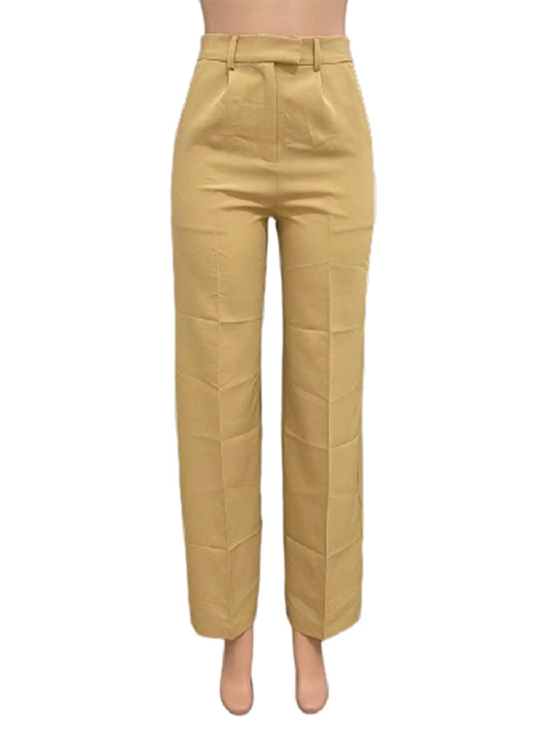 High-Waist Straight-Leg Pants