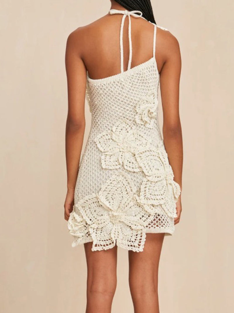 Crochet Floral Mini Dress