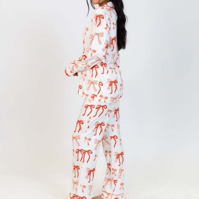 Butterfly Print Long Sleeve Pajama Set