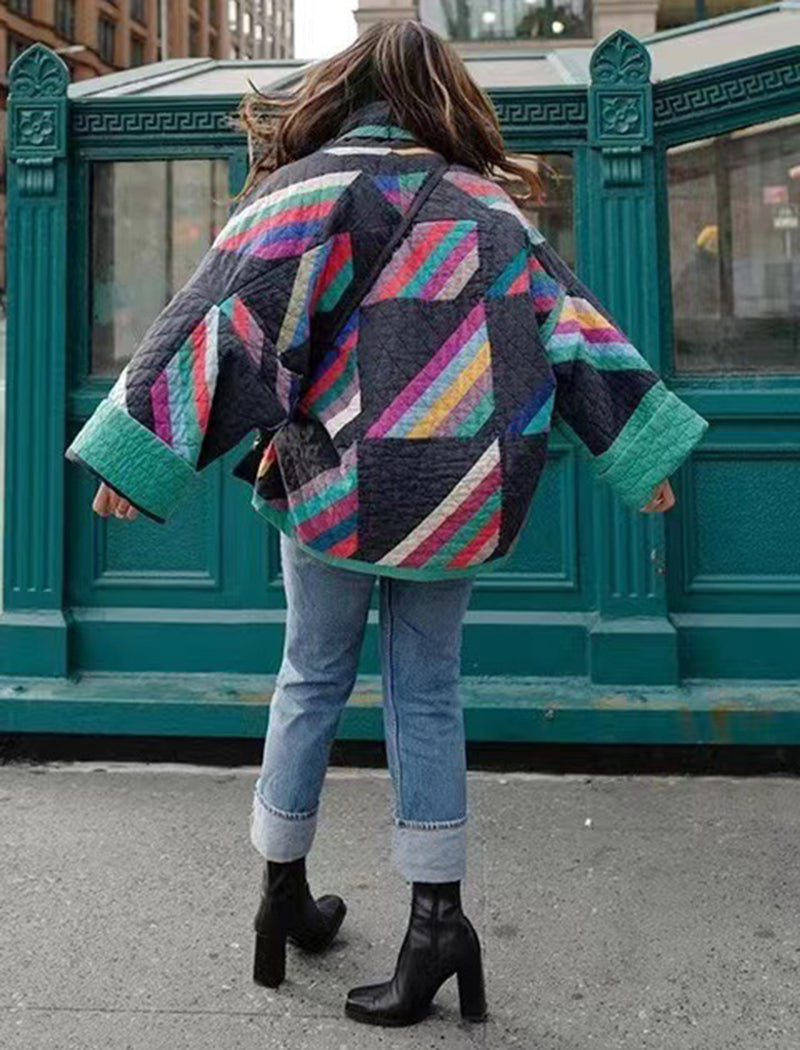 Quilted Patchwork Oversized Jacket